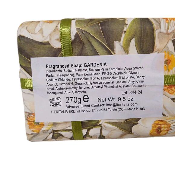 Gardenia Italian Soap Bar Luxury Gift Wrapped Italy Luxe Spa Bath CROSS PENDENT - Picture 6 of 6